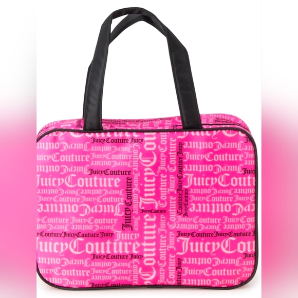 Juicy Couture FuchsiatBlack Logo Print Toiletry/cosmetic Bag. New - Picture 2 of 7